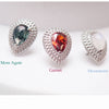Titanium Push-Fit Teardrop Piercing – Single Stud | Moss Agate, Garnet, Moonstone |