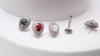 Titanium Push-Fit Teardrop Piercing – Single Stud | Moss Agate, Garnet, Moonstone |