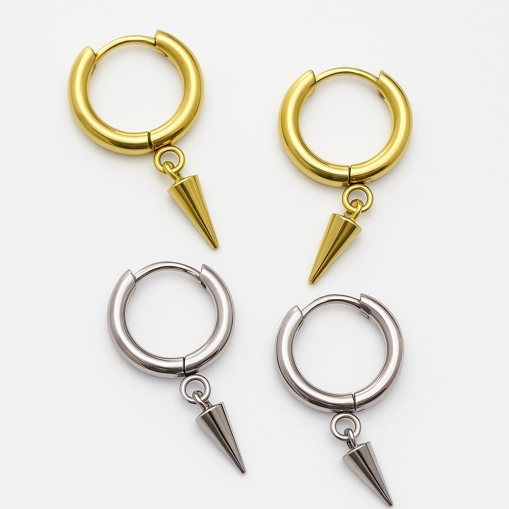 Titanium Earrings with Drop spike pair 20g - Body Clickers Body Jewelry
