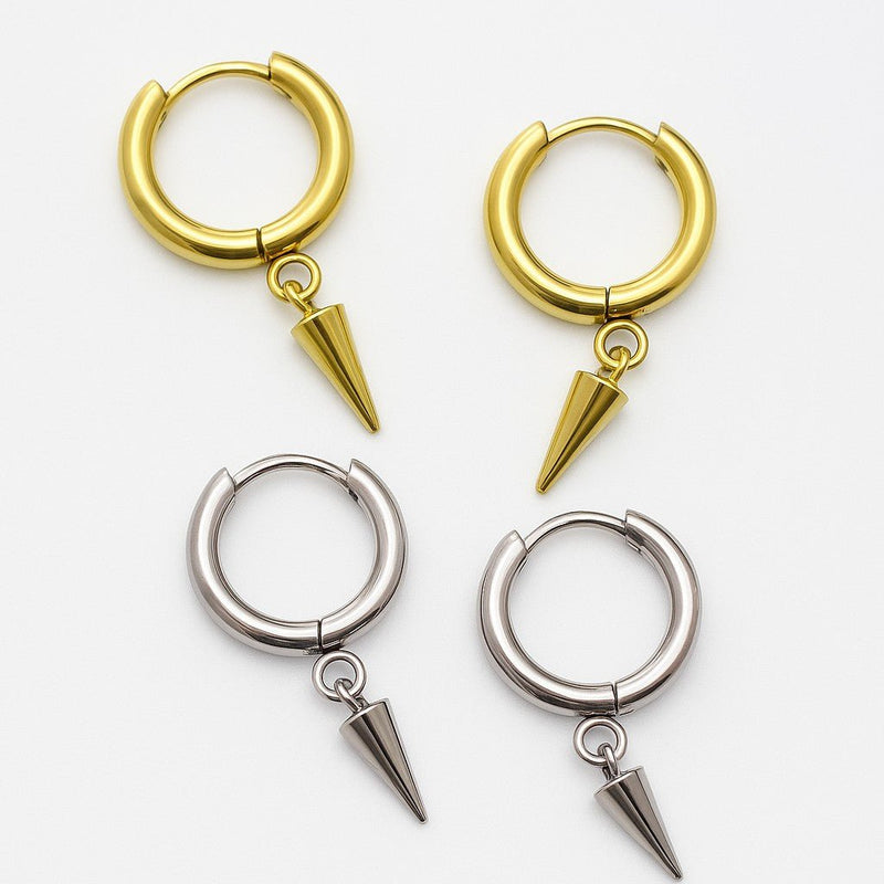 Titanium Earrings with Drop spike pair 20g - Body Clickers Body Jewelry