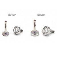 Explosive Heart Clear CZ Titanium Flatback Piercing 18g, 16g, 14g
