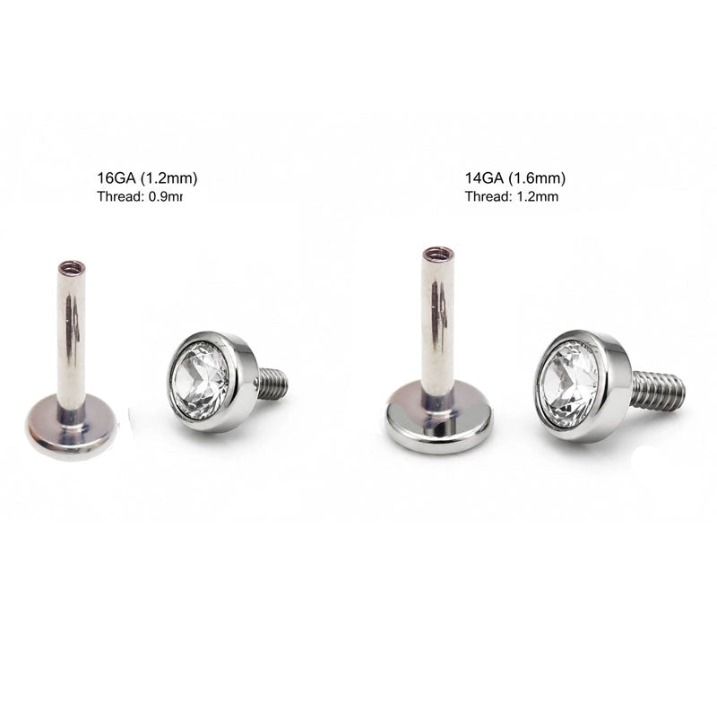 Explosive Heart Clear CZ Titanium Flatback Piercing 18g, 16g, 14g