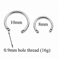 Opal Titanium Horseshoe Piercing 16g, 14g