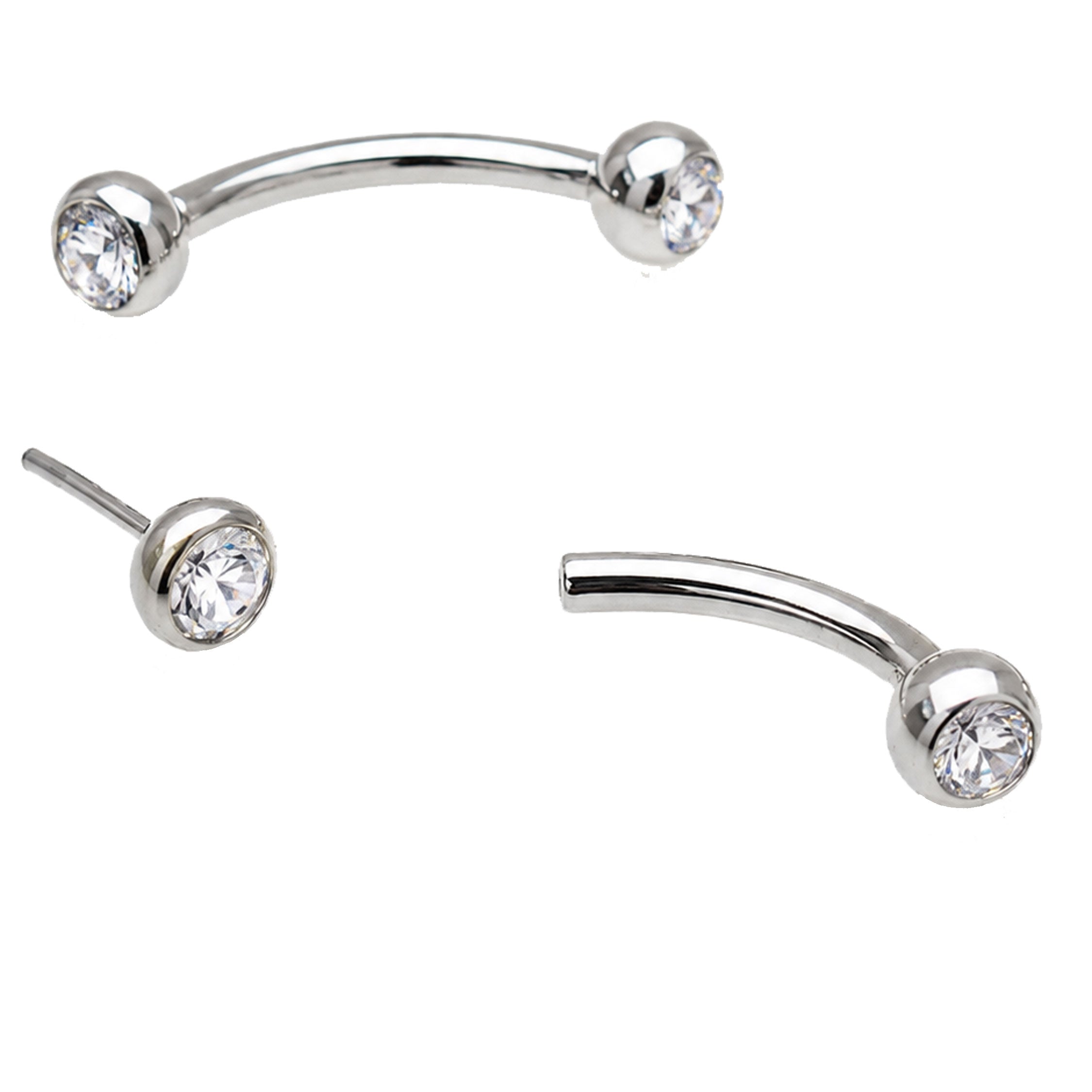 CZ threadless Curve 16g 6mm or 8mm