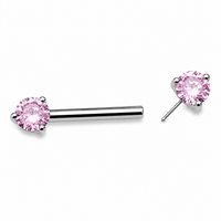 Push Fit Threadless Nipple Bar CZ ,12g,14g, 16g,