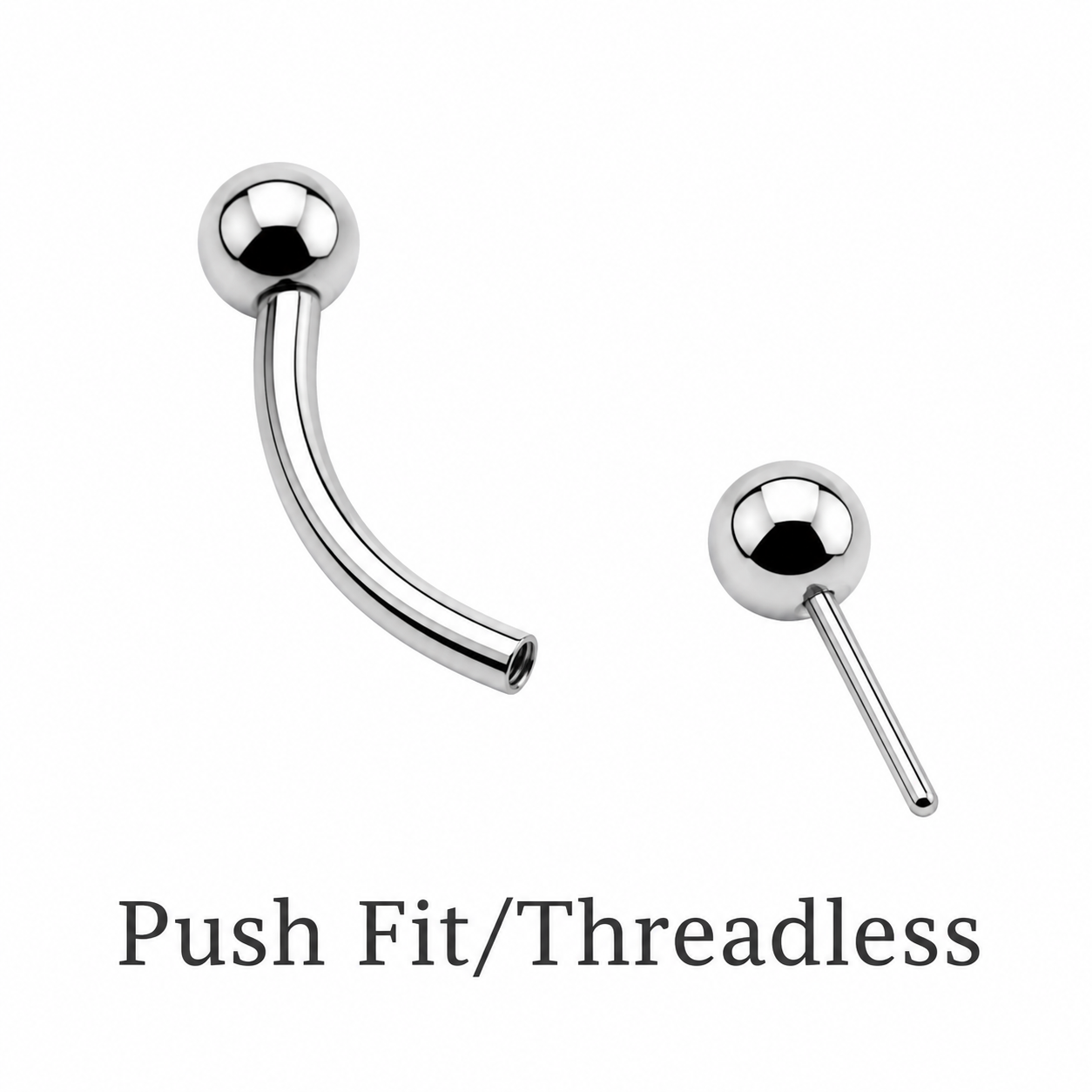 Basic Titanium Push Fit Curve with Balls 14g, 16g, 18g