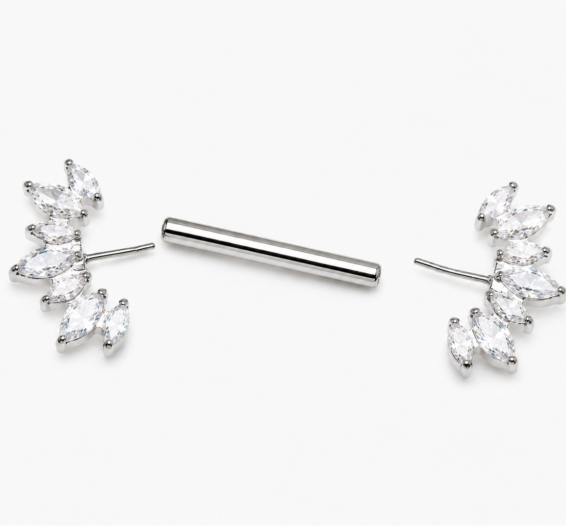 threadless pushfit nipple rings cz