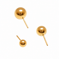 Titanium flat back with 24Kt gold PVD coating, Body Clickers threadless ball top for body piercing jewelry.