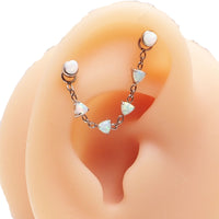 Implant titanium Opal/ CZ add on piercing chain