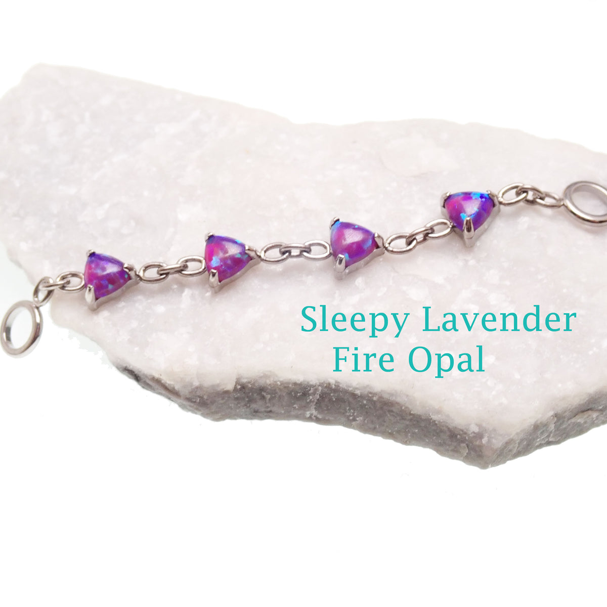 Implant titanium Opal/ CZ add on piercing chain