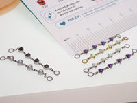 Implant titanium Opal/ CZ add on piercing chain