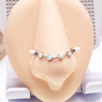 Implant titanium Opal/ CZ add on piercing chain