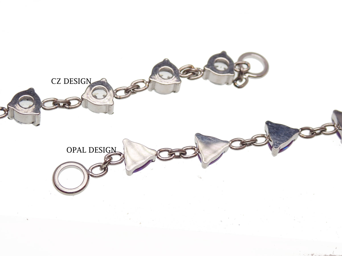 Implant titanium Opal/ CZ add on piercing chain
