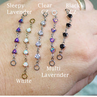 Implant titanium Opal/ CZ add on piercing chain