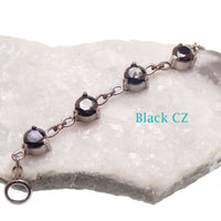 Implant titanium Opal/ CZ add on piercing chain
