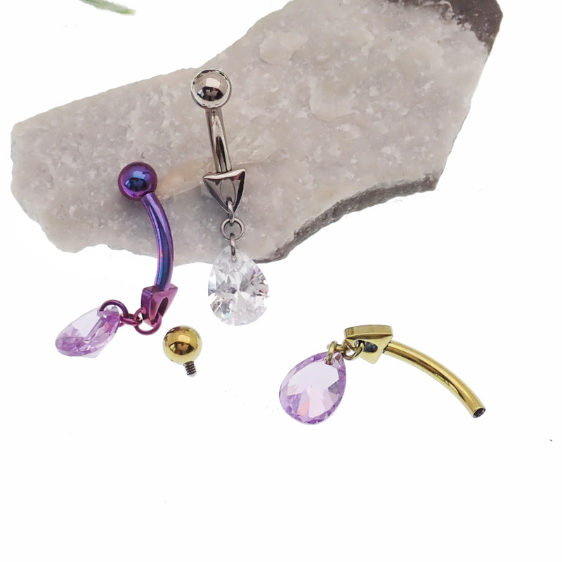 Dangle Cute 14g Curve Belly ring