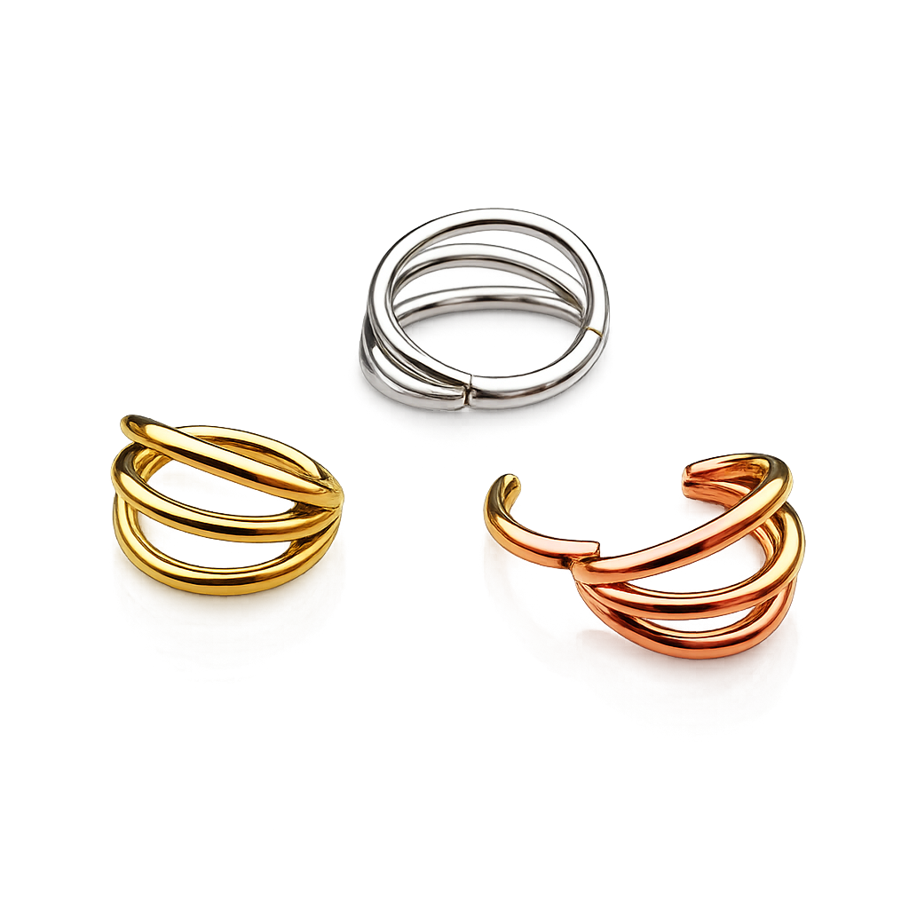 Tri-Hoop Titanium Clicker 16g