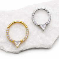 Hinged Clicker with Triangle CZ 16g