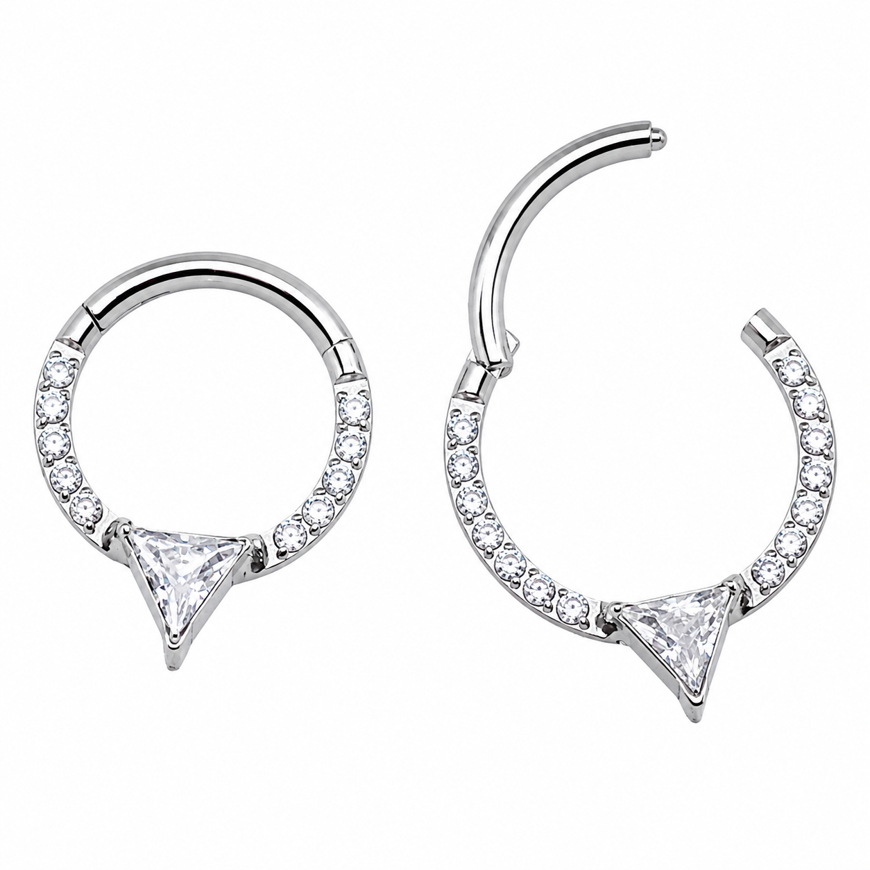 Hinged Clicker with Triangle CZ 16g