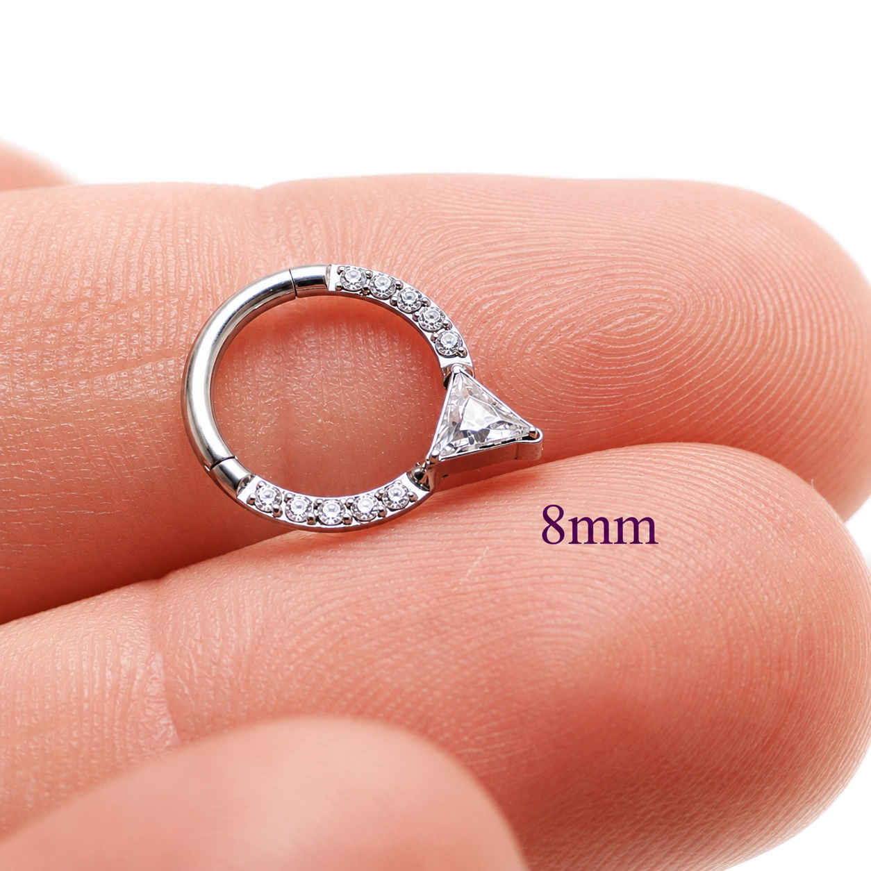 Hinged Clicker with Triangle CZ 16g