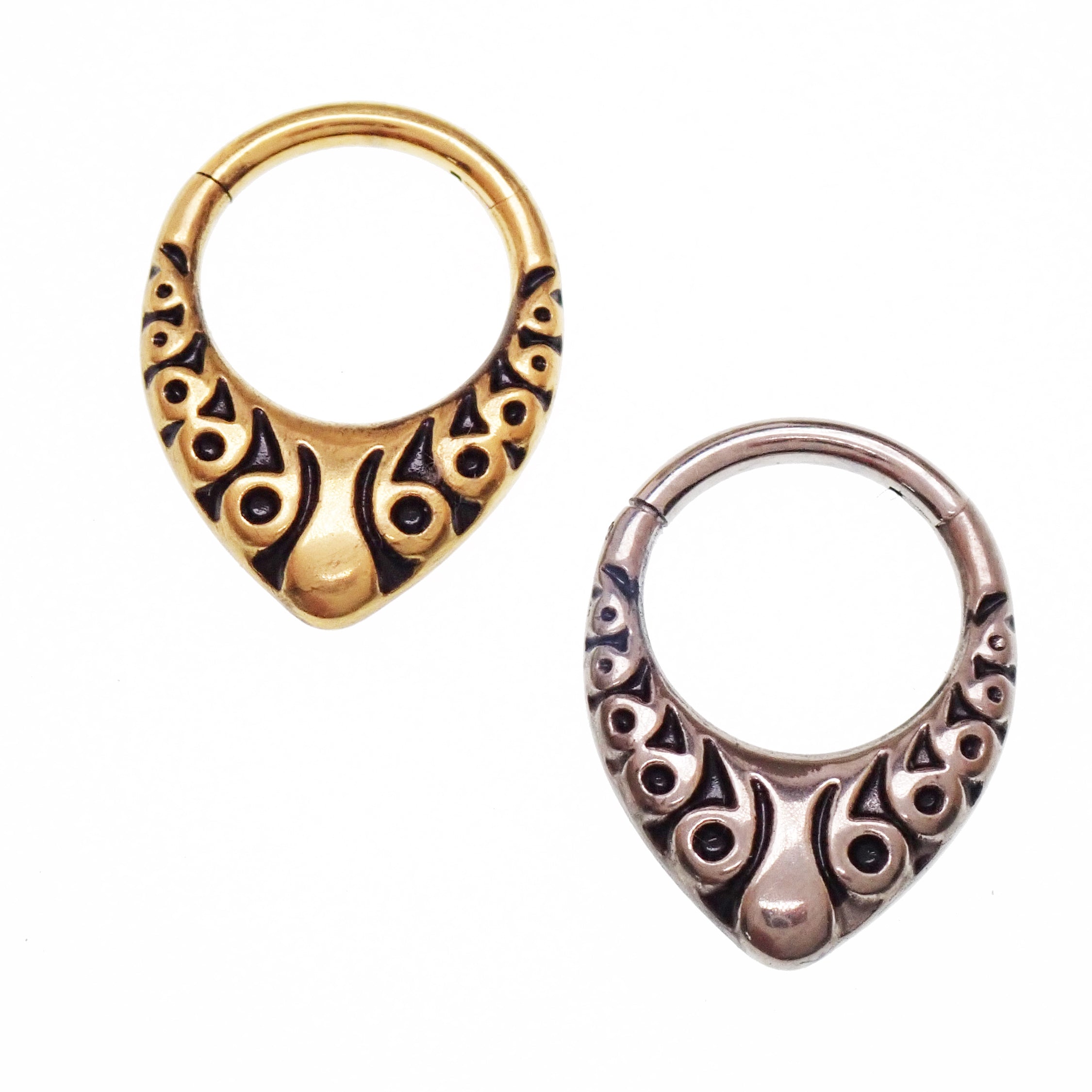 Implant Grade Titanium Teardrop Shaped Engraved Clicker- 16g 8mm