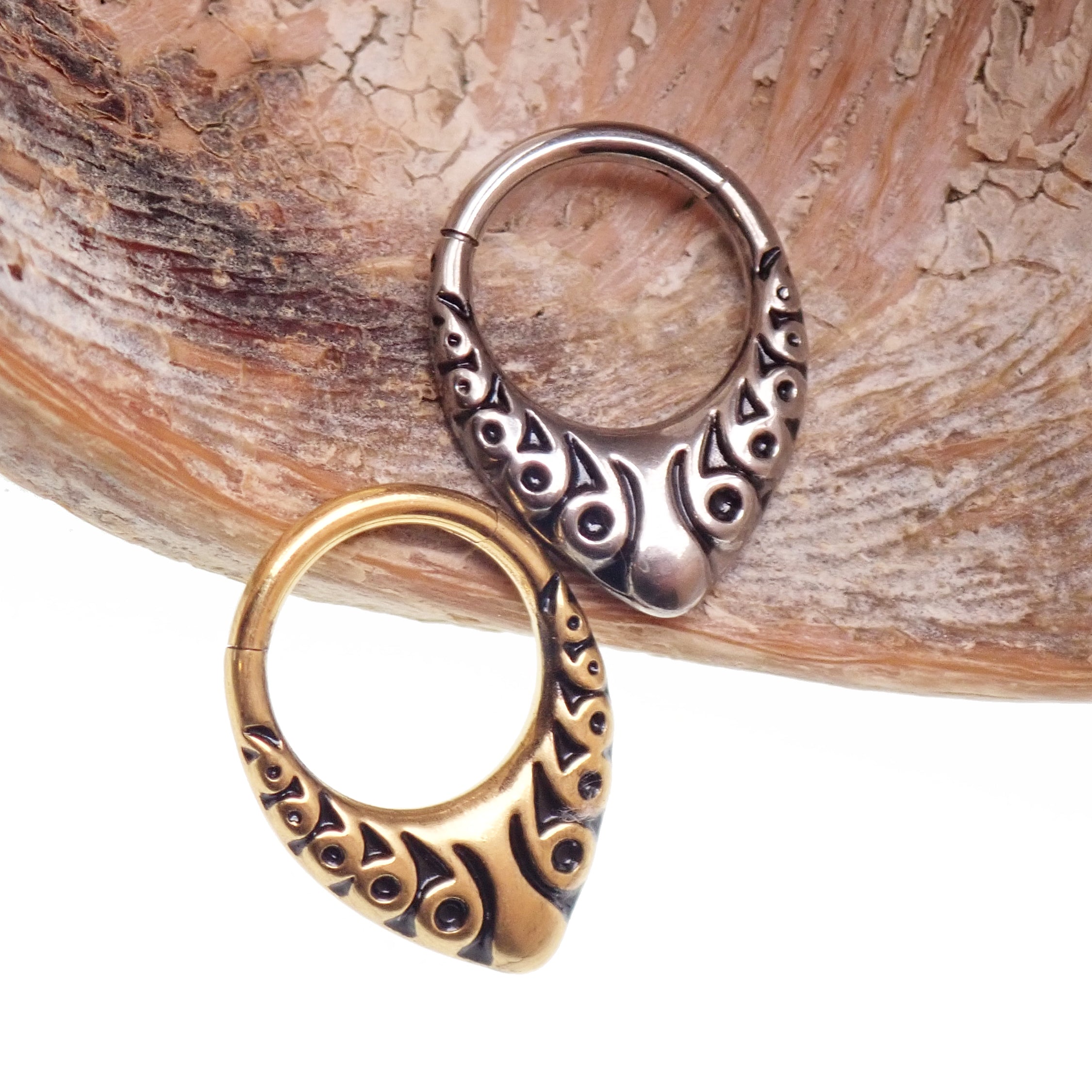 Implant Grade Titanium Teardrop Shaped Engraved Clicker- 16g 8mm