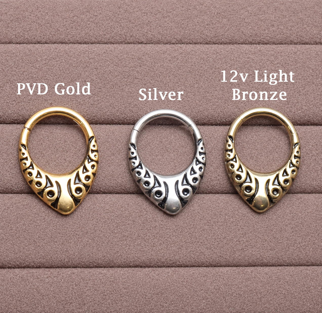 Implant Grade Titanium Teardrop Shaped Engraved Clicker- 16g 8mm