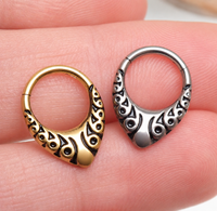 Implant Grade Titanium Teardrop Shaped Engraved Clicker- 16g 8mm