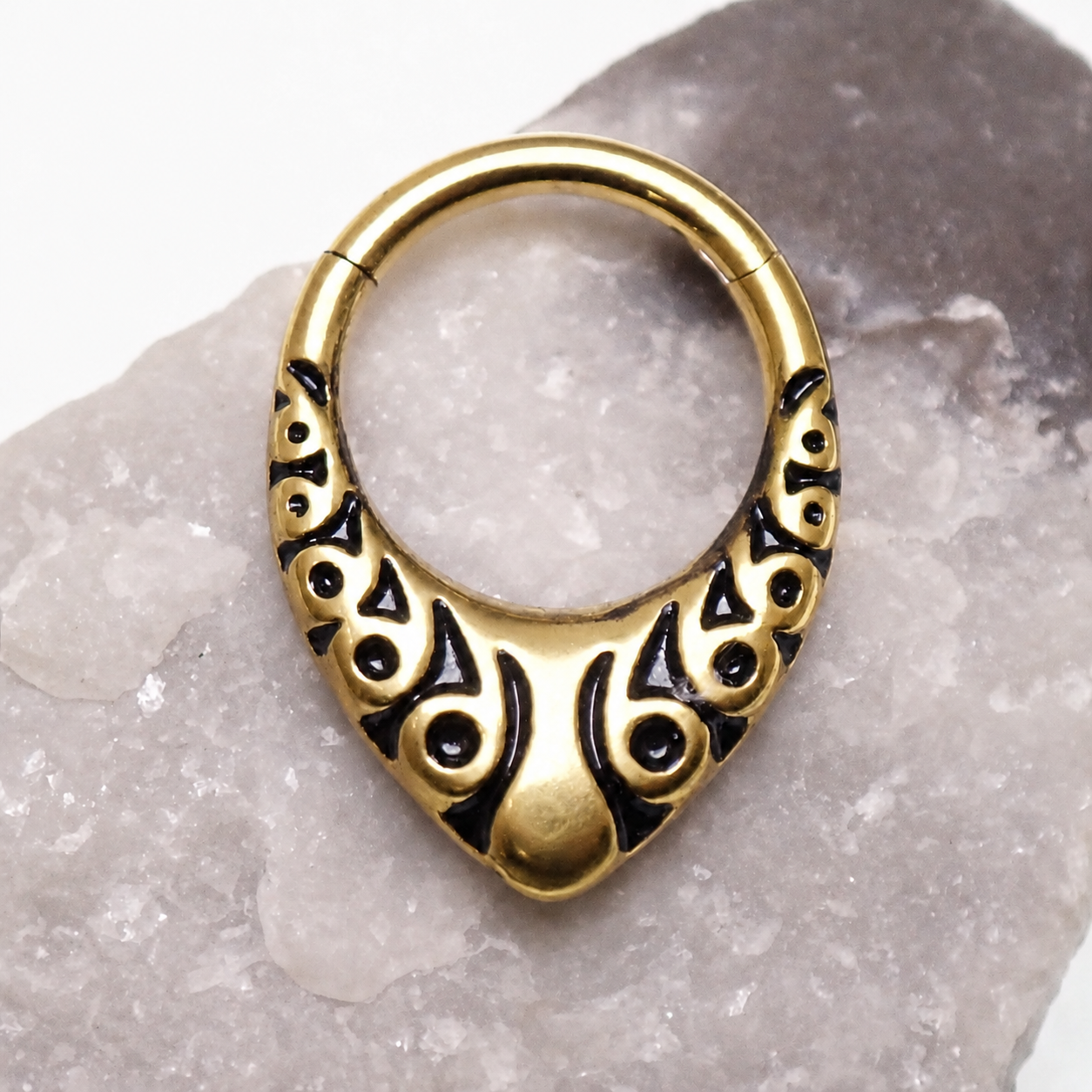 Implant Grade Titanium Teardrop Shaped Engraved Clicker- 16g 8mm