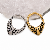 Implant Grade Titanium Teardrop Shaped Engraved Clicker- 16g 8mm