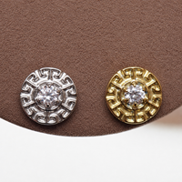 CZ Greek Key Dermal Top, 14g (1.2mm thread)
