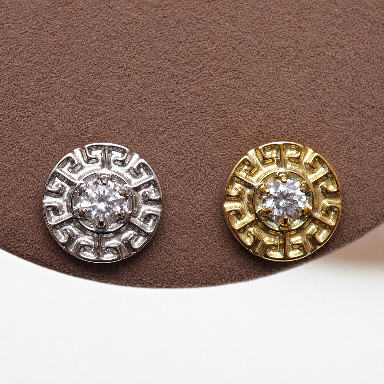 CZ Greek Key Dermal Top, 14g (1.2mm thread)