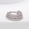 Titanium Stacked Clicker with CZ Stones 16g 8mm