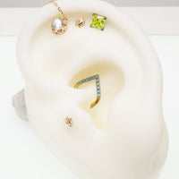 16g Turquoise Clicker 8mm Titanium spetum/daith