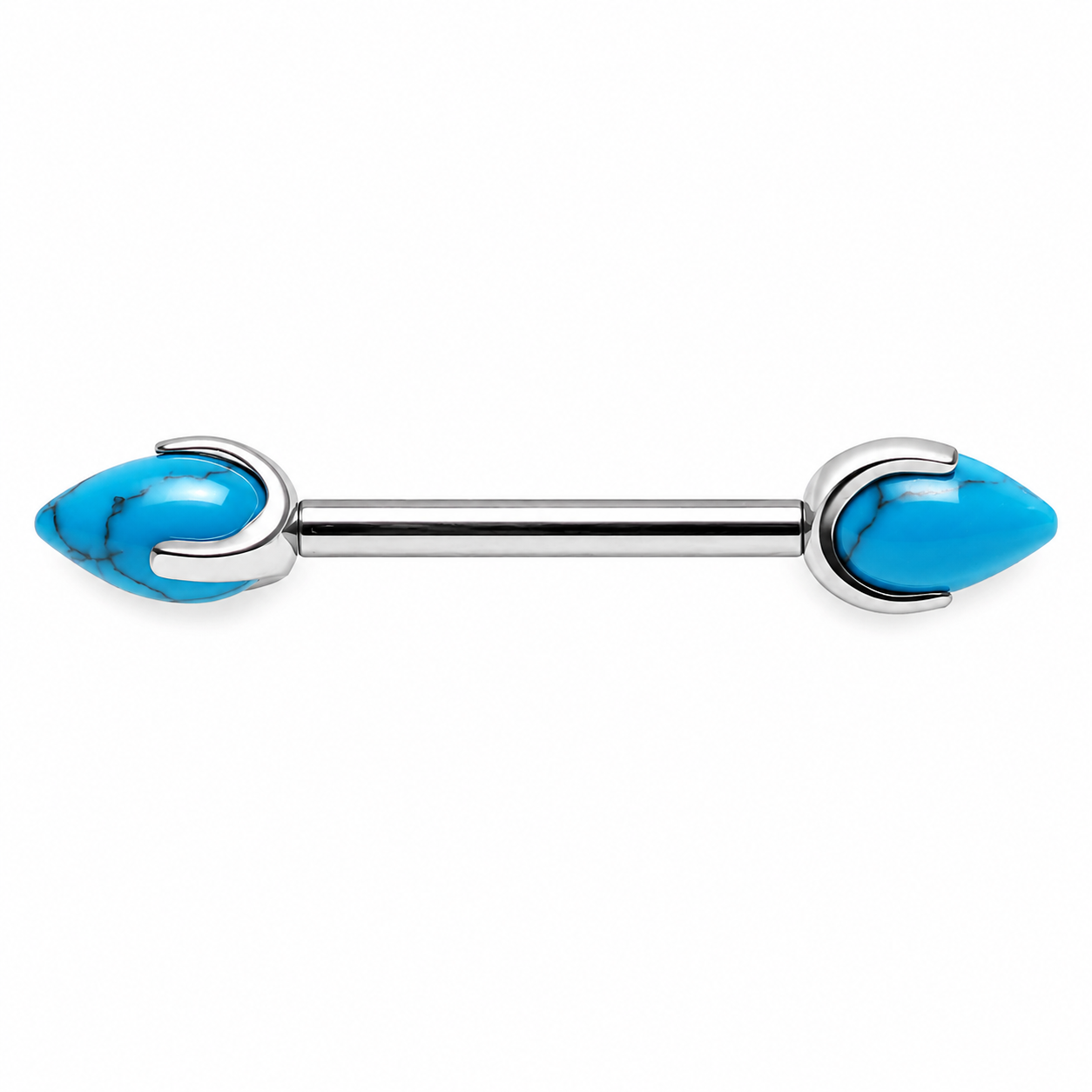 Push Fit Titanium Nipple Turquoise Piercing 16g,14g,12g
