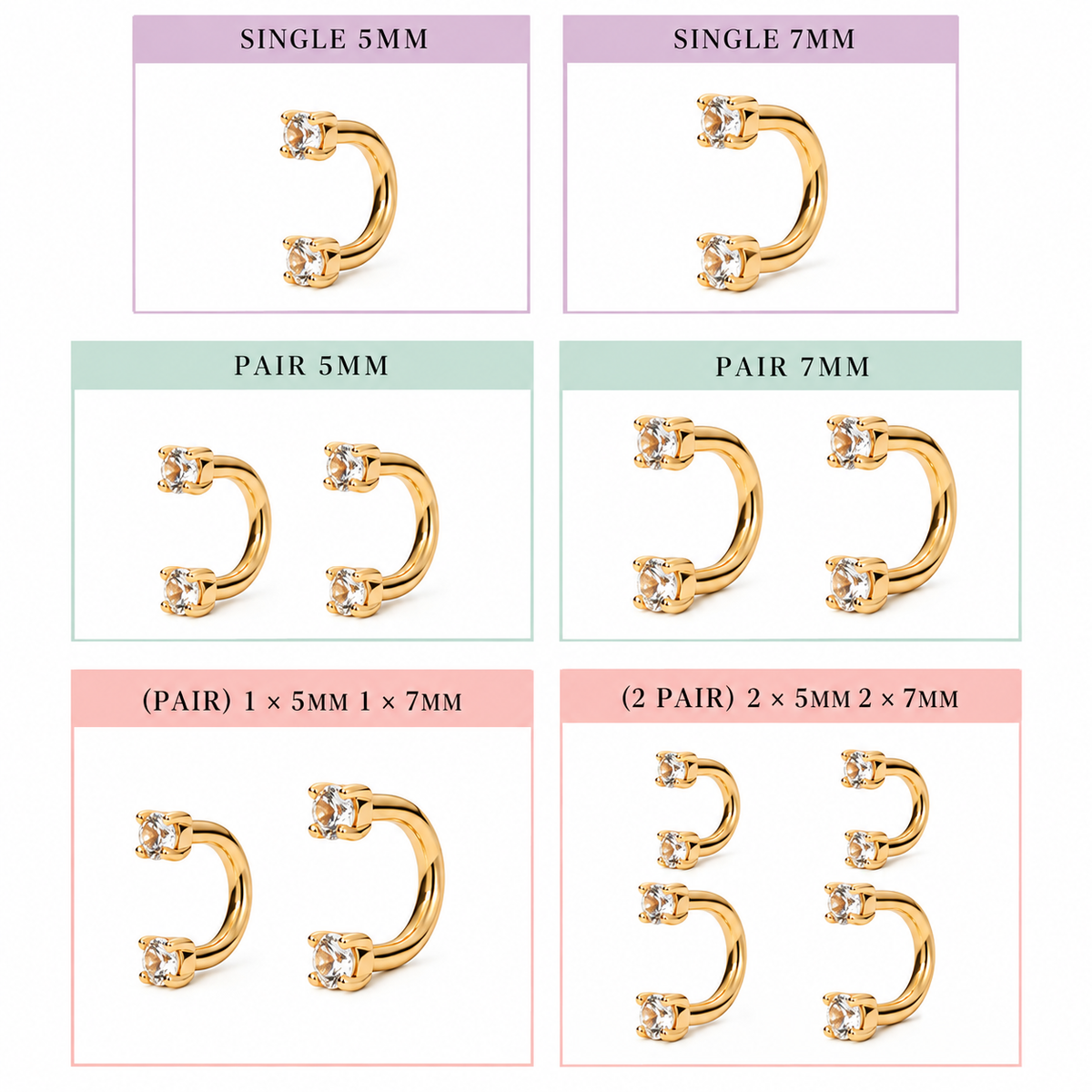 U shape  titanium 16g earring, arch piercing , lobe , tragus, helix, rook