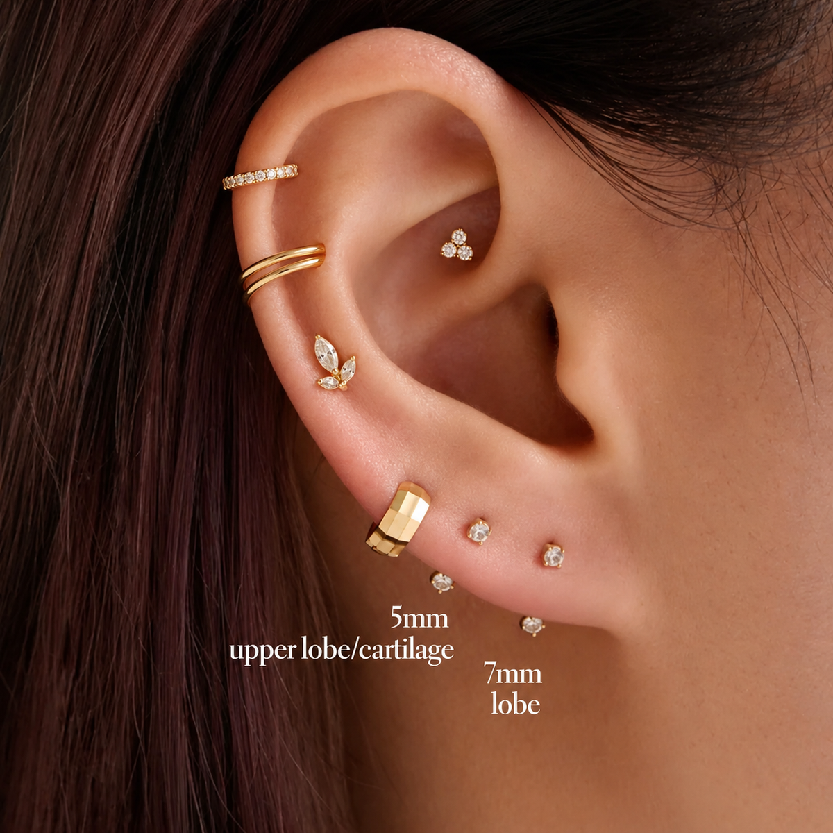 U shape  titanium 16g earring, arch piercing , lobe , tragus, helix, rook