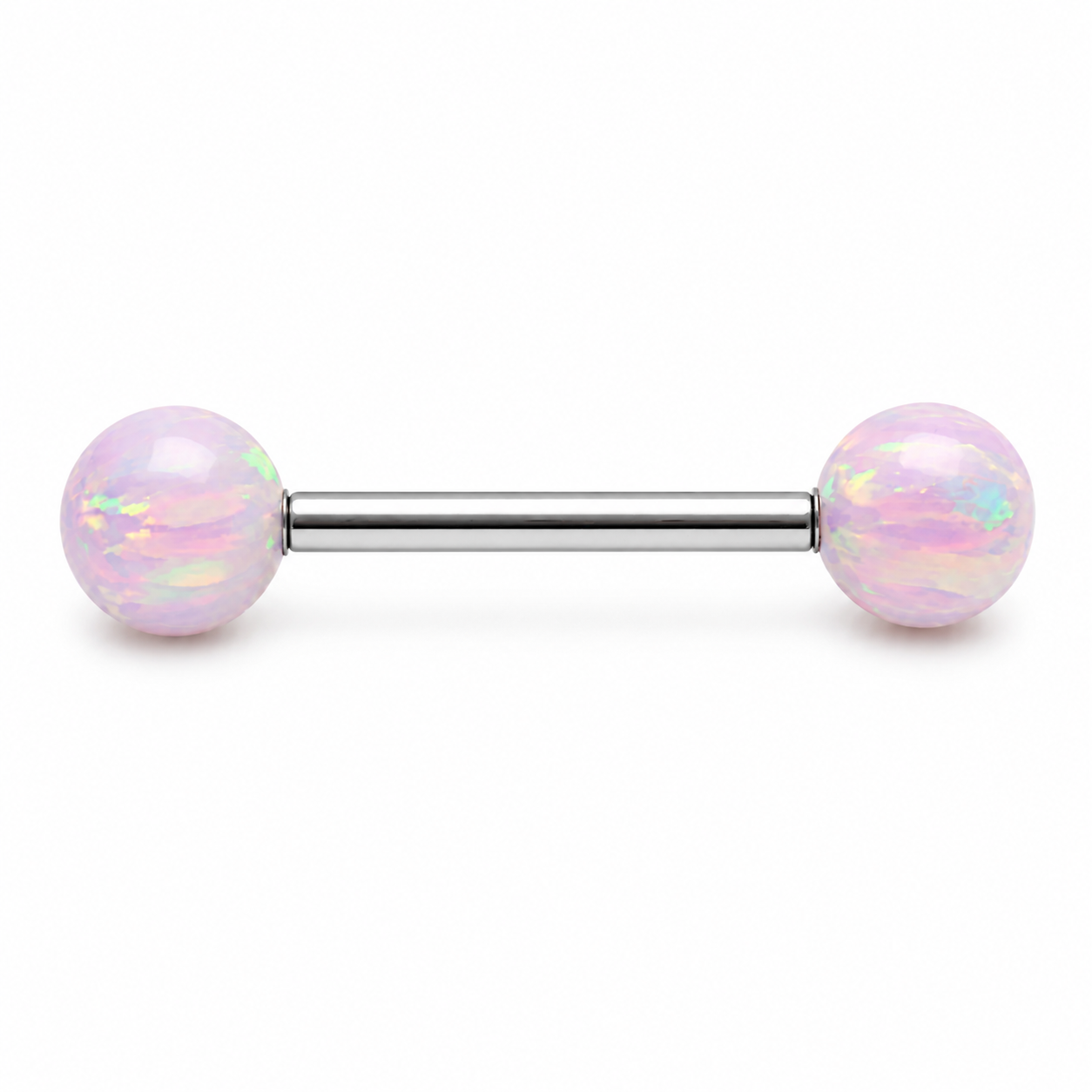 Unicorn Purple 5mm, 6mm Opal Titanium Nipple Ring 14g, 12g