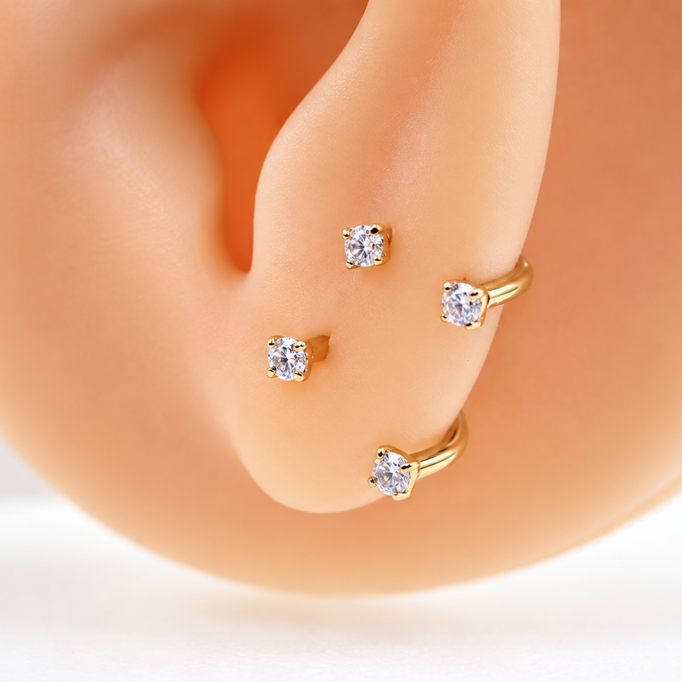 u shape earring, franki style earring arch