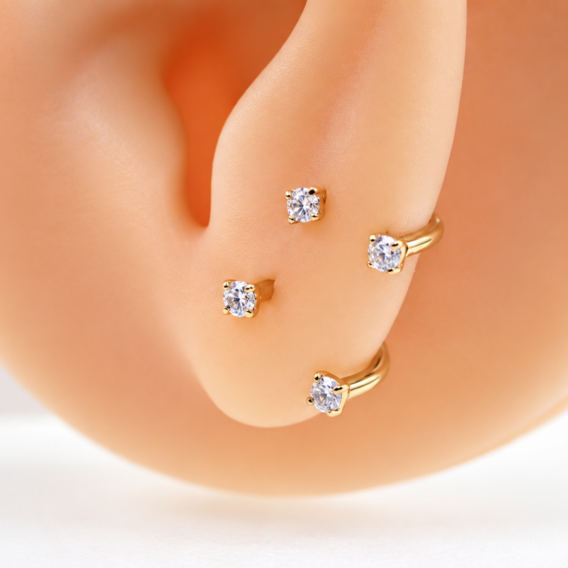 u shape earring, franki style earring arch