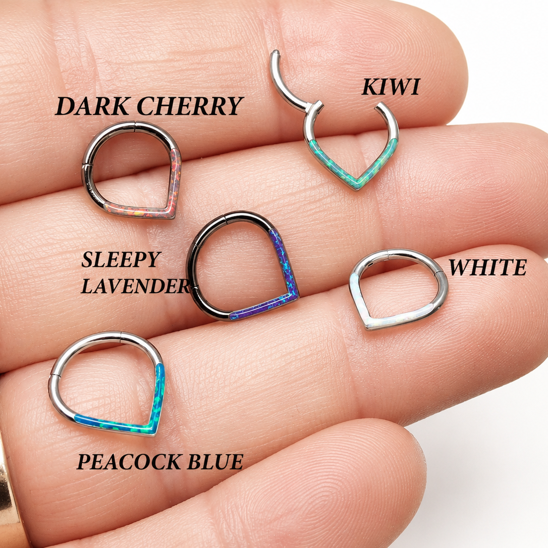 Opal Titanium Heart Clicker 16g