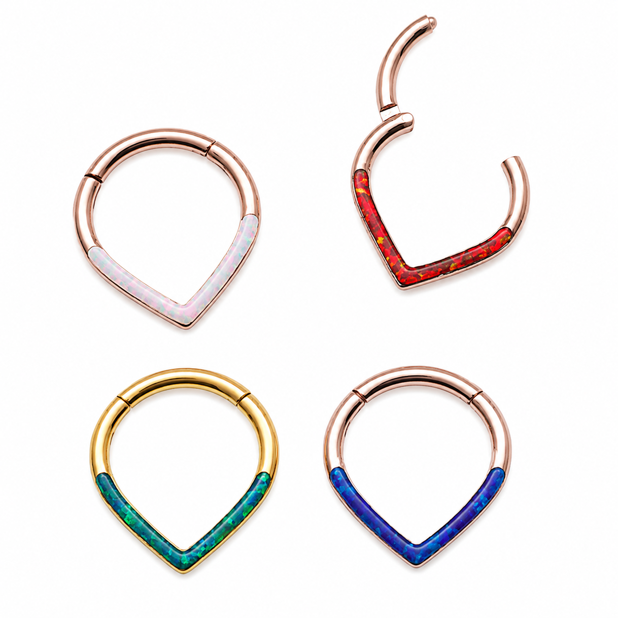 Opal Titanium Heart Clicker 16g