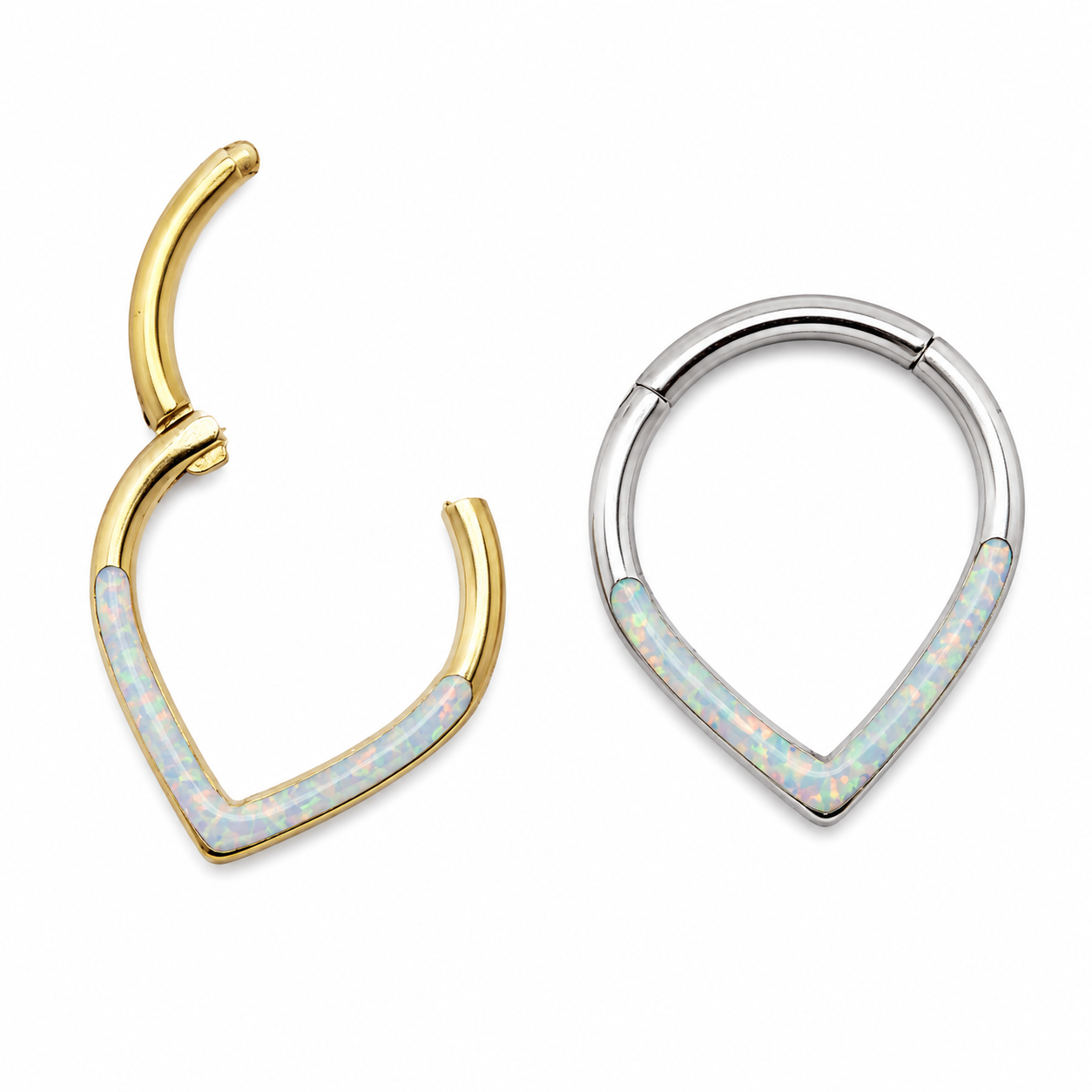 Opal Titanium Heart Clicker 16g