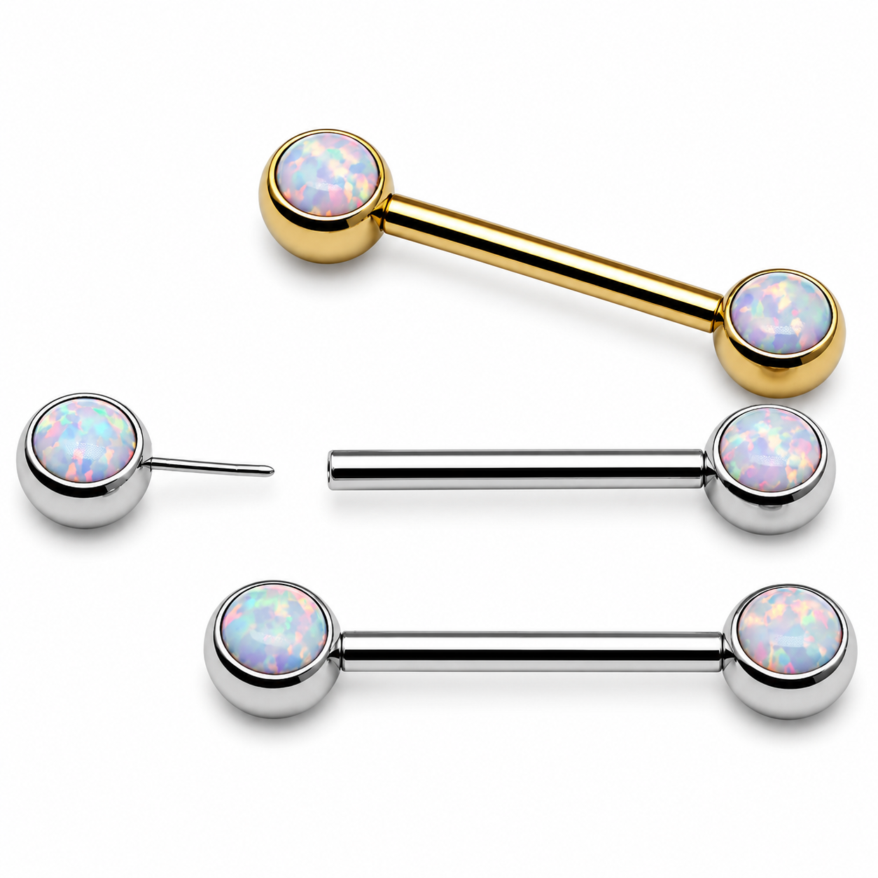 Opal Push Fit Nipple Bars 14g, 16g