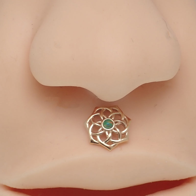 Celtic Design 14k Gold Push Fit 20g,18g,16g,14g flatback