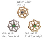 Celtic Design 14k Gold Push Fit 20g,18g,16g,14g flatback