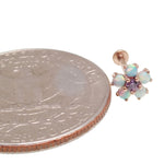 Opal Lavender Flower 14k Gold & CZ Push Fit