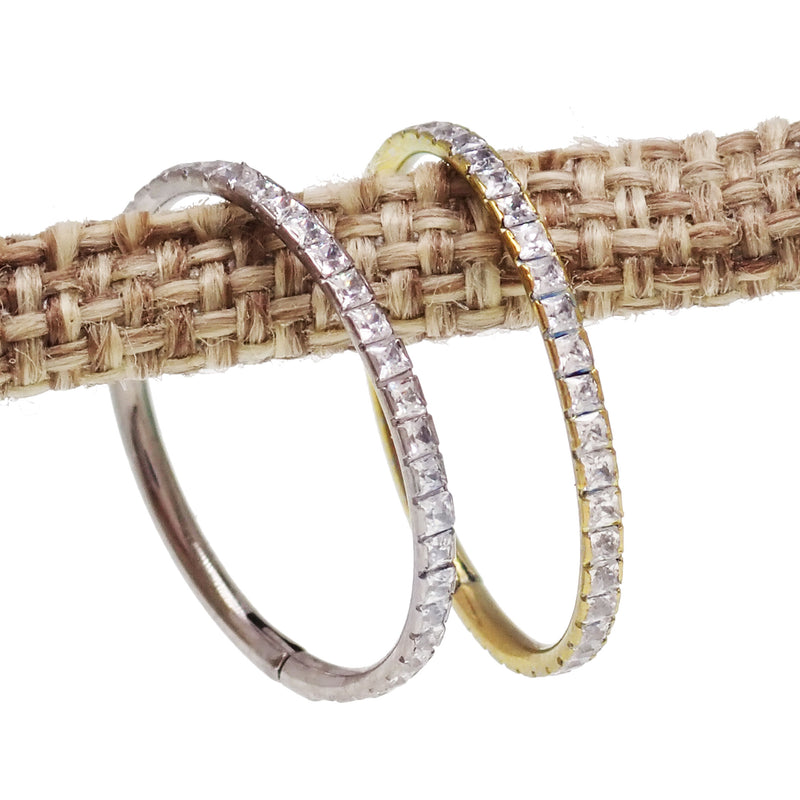 Conch Hinged Titanium Clicker Hoop 16g -14mm