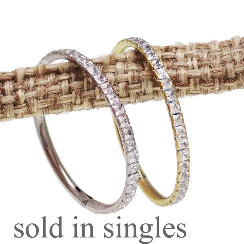 Conch Hinged Titanium Clicker Hoop 16g -14mm