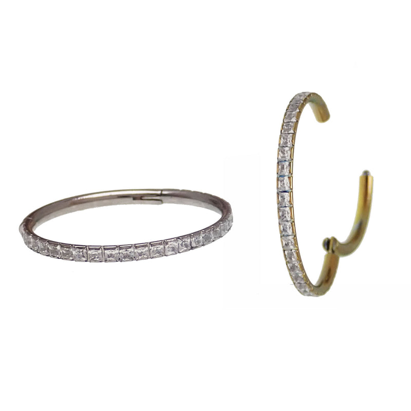 Conch Hinged Titanium Clicker Hoop 16g -14mm